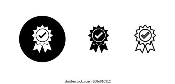 Approved icon set. Certified Medal Icon