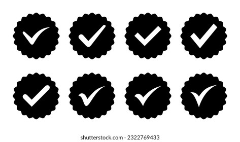 Approved icon set illustration. Certified Medal Icon. check mark