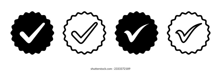Approved icon set illustration. Certified Medal Icon. check mark