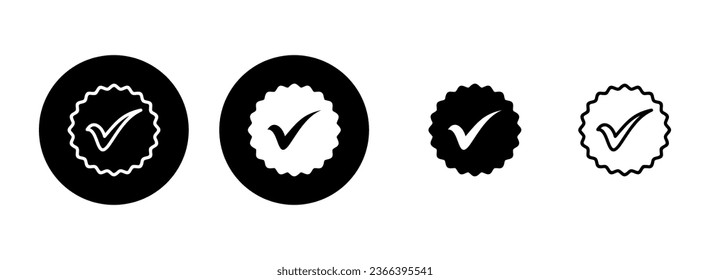 Approved icon set illustration. Certified Medal Icon. check mark