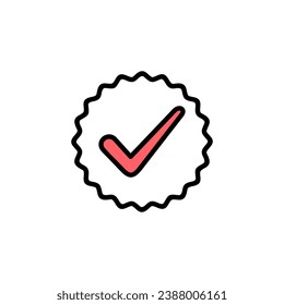 Approved icon set illustration. Certified Medal Icon. check mark