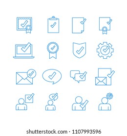 Approved icon set isolated on white background. Trendy approved icons for web site, app,label,ui and logo. Useful for sticker,stamp,banner, poster and placard. Creative art concept,vector illustration