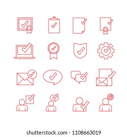 Approved icon set isolated on white background. Trendy approved icons for web site, app,label,ui and logo. Useful for sticker,stamp,banner, poster and placard. Creative art concept,vector illustration