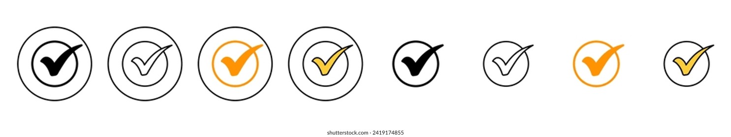 Approved icon set vector. Certified Medal Icon