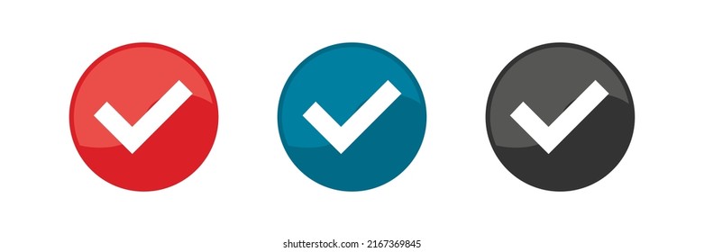Approved icon set. Vector illustration.