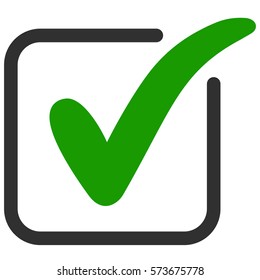 approved icon square with a green tick ok, vector Check mark in box sign.