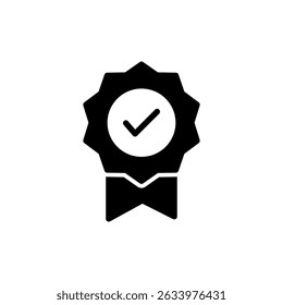 Approved icon symbol for apps and websites. Certified Medal Icon