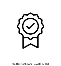 Approved icon symbol for apps and websites. Certified Medal Icon