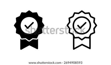 Approved icon symbol for apps and websites. Certified Medal Icon