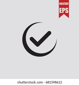 Approved icon in trendy isolated on grey background.Vector illustration.