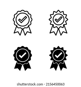 Vector de icono aprobado. Icono de medalla certificado