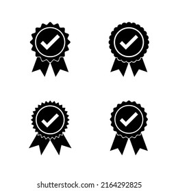 Vector de icono aprobado. Icono de medalla certificado