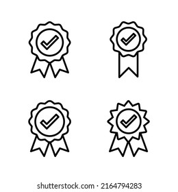 Vector de icono aprobado. Icono de medalla certificado