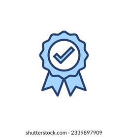 Vector de icono aprobado. Icono de medalla certificado