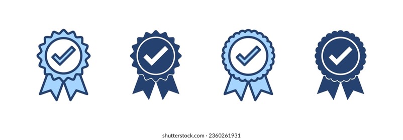 Vector de icono aprobado. Icono de medalla certificado