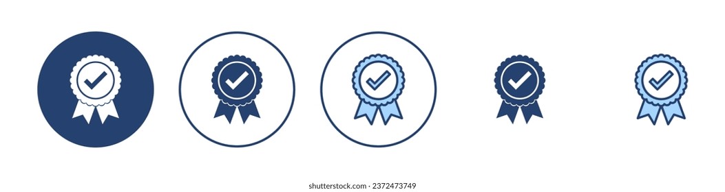 Vector de icono aprobado. Icono de medalla certificado