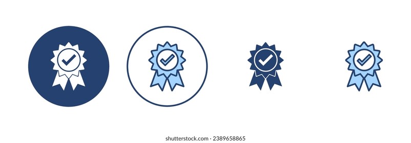 Vector de icono aprobado. Icono de medalla certificado