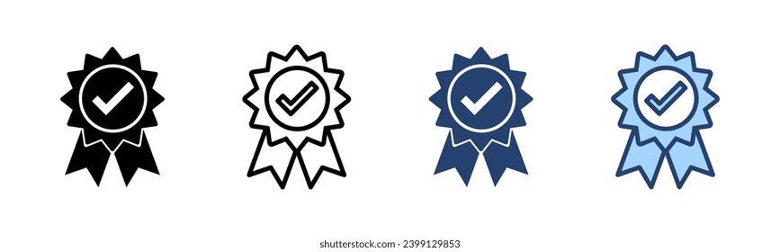 Vector de icono aprobado. Icono de medalla certificado