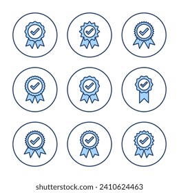 Approved icon vector. Certified Medal Icon