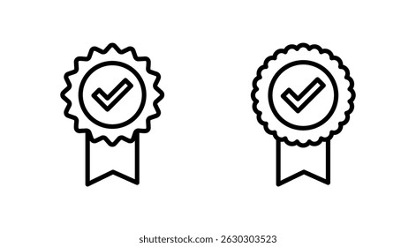 Vector de iconos aprobado. Icono de medalla certificado