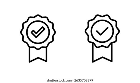 Vector de iconos aprobado. Icono de medalla certificado