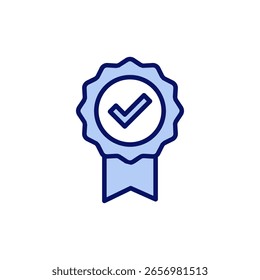 Vector de iconos aprobado. Icono de medalla certificado