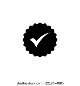 Ilustración vectorial de icono aprobada. Icono de Medalla certificado. marca de verificación