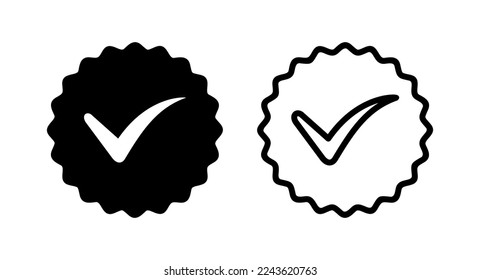 Approved icon vector illustration. Certified Medal Icon. check mark