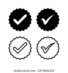 Approved icon vector illustration. Certified Medal Icon. check mark