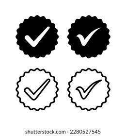 Genehmigte Symbol, Vektorgrafik. zertifiziertes Medaillensymbol. Prüfzeichen