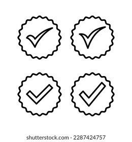 Approved icon vector illustration. Certified Medal Icon. check mark