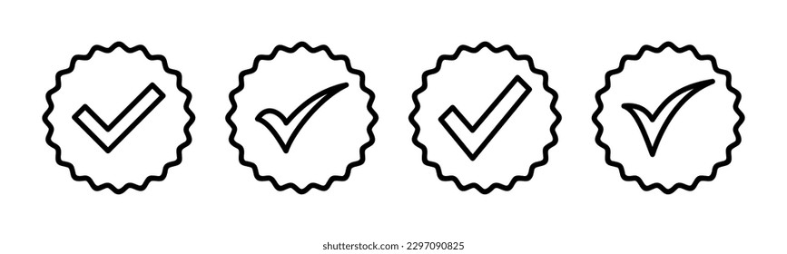 Genehmigte Symbol, Vektorgrafik. zertifiziertes Medaillensymbol. Prüfzeichen