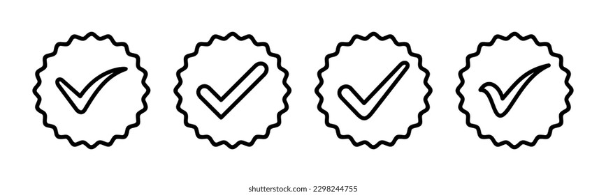 Approved icon vector illustration. Certified Medal Icon. check mark