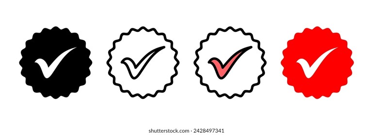 Approved icon vector illustration. Certified Medal Icon. check mark