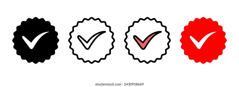 Approved icon vector illustration. Certified Medal Icon. check mark