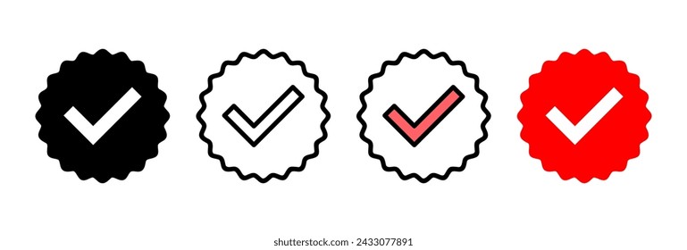 Approved icon vector illustration. Certified Medal Icon. check mark