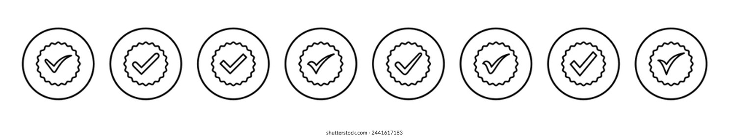 Approved icon vector illustration. Certified Medal Icon. check mark