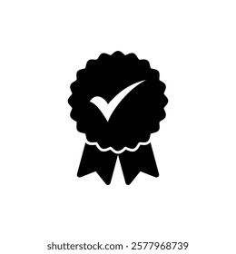 Approved icon vector illustration. Certified Medal Icon. check mark