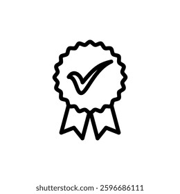 Approved icon vector illustration. Certified Medal Icon. check mark