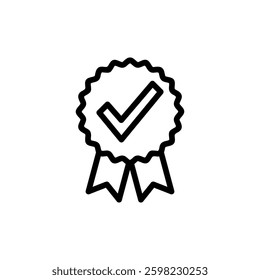 Approved icon vector illustration. Certified Medal Icon. check mark
