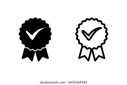 Approved icon vector illustration. Certified Medal Icon. check mark