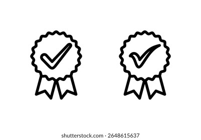 Approved icon vector illustration. Certified Medal Icon. check mark