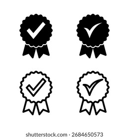 Approved icon vector illustration. Certified Medal Icon. check mark