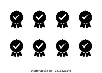 Approved icon vector illustration. Certified Medal Icon. check mark