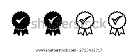 Approved icon vector illustration. Certified Medal Icon. check mark