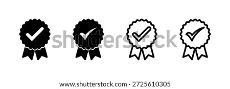 Approved icon vector illustration. Certified Medal Icon. check mark