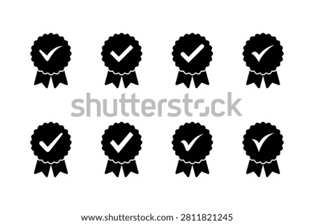 Approved icon vector illustration. Certified Medal Icon. check mark