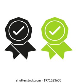Approved icon. Vector illustration in flat design