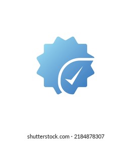 approved icon vector illustration logo, Checkmark vector icon in star badge. Symbol of approval.