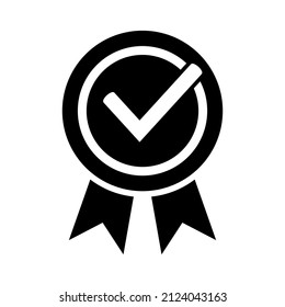 Approved icon, vector isolated illustration. Quality guarantee icon in trendy flat style design. Vector graphic illustration. Suitable for website design, logo, app, and ui.